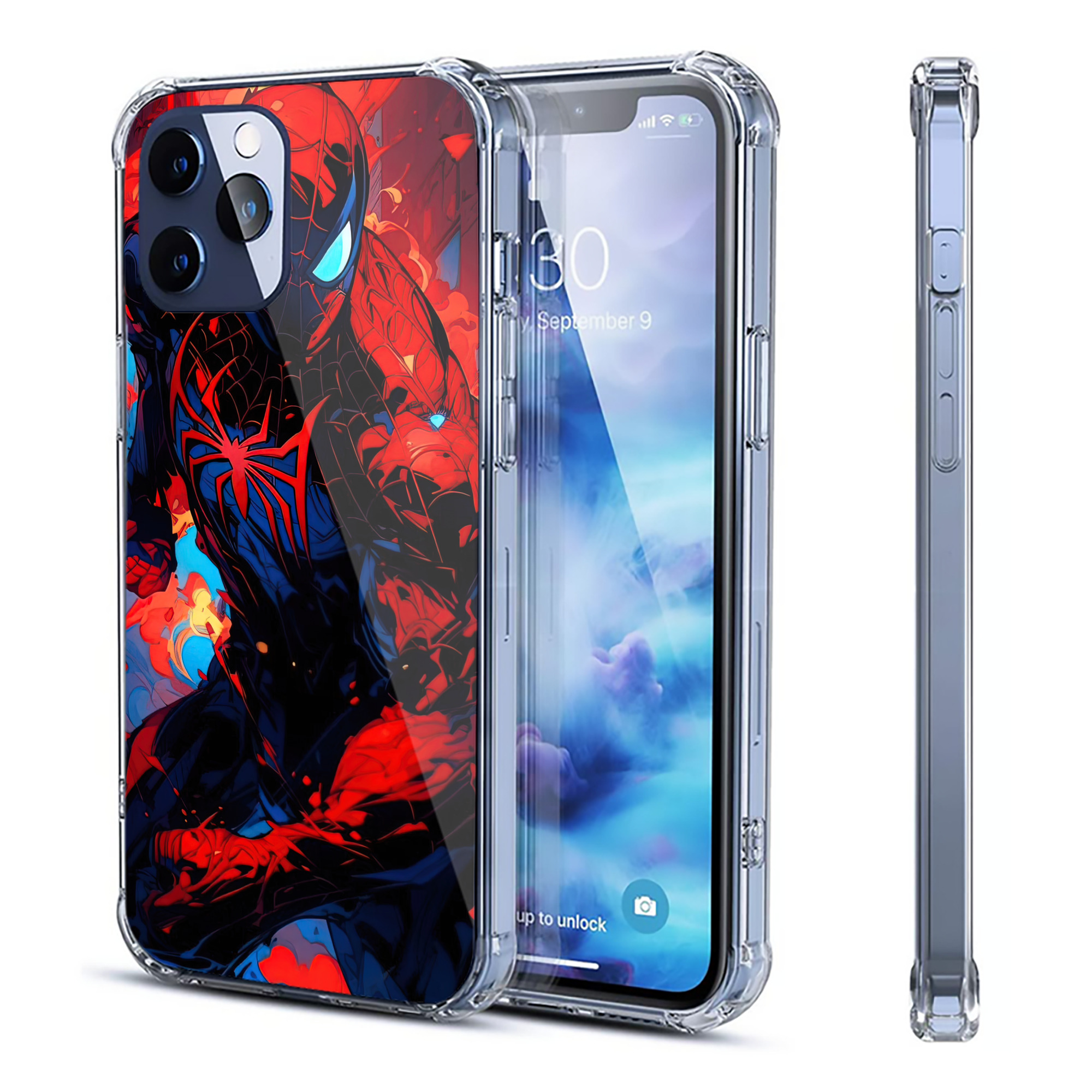 （画像用） Spider Man スパイダーマン 【iPhone 12シリーズ対応】透明スマホケース（クリアソフトケース）